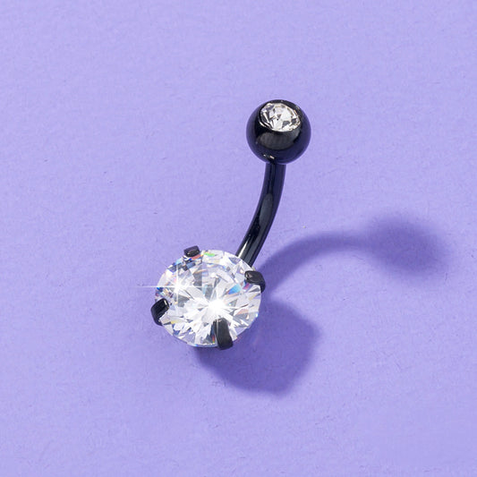 Retro Zircon Belly Button Ring