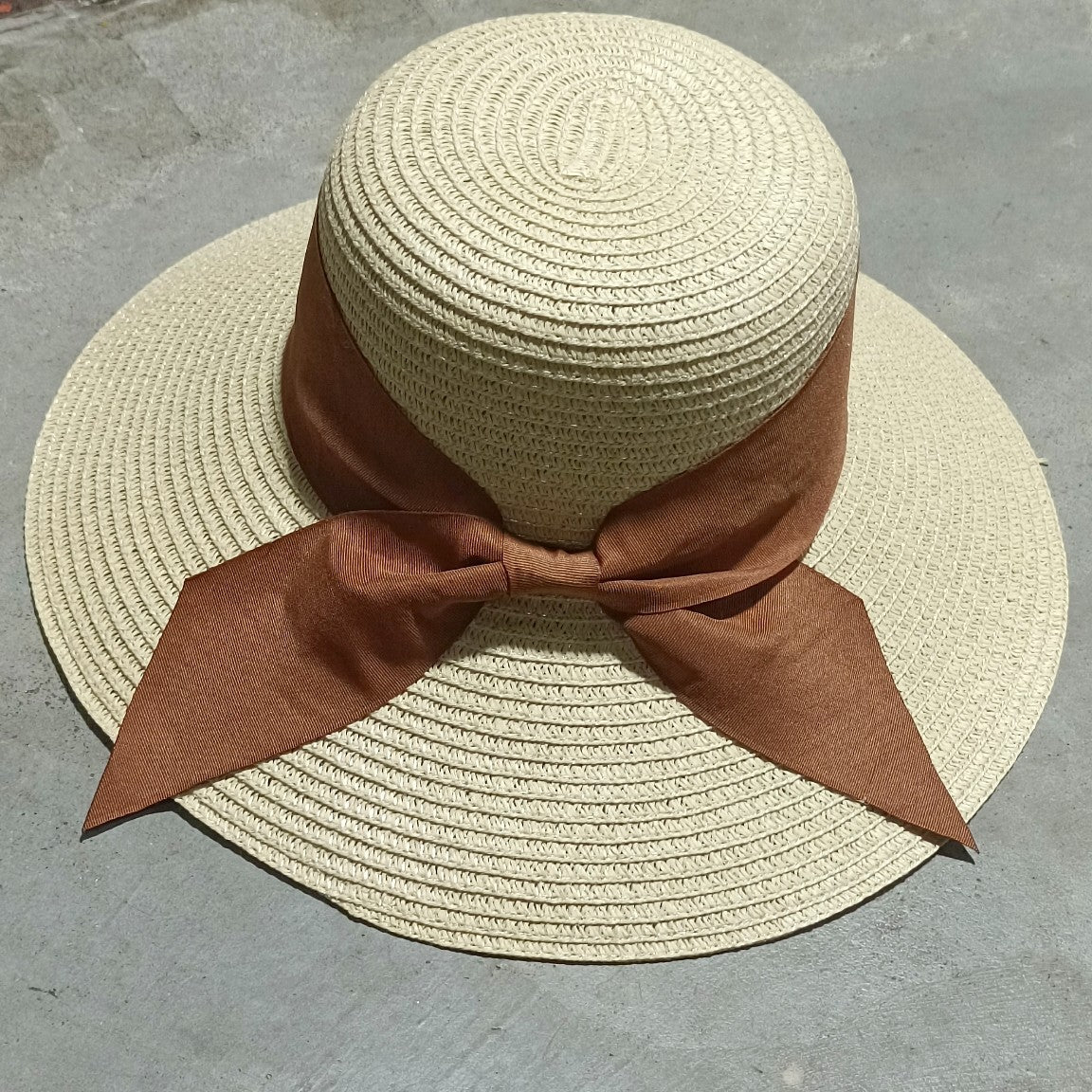 Women's Straw Hat Foldable Beach Sunshade