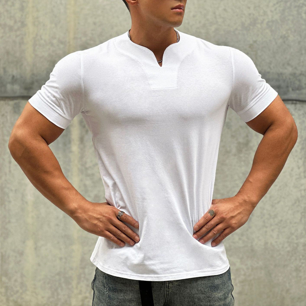 Loose V-neck Short-sleeved Shirt
