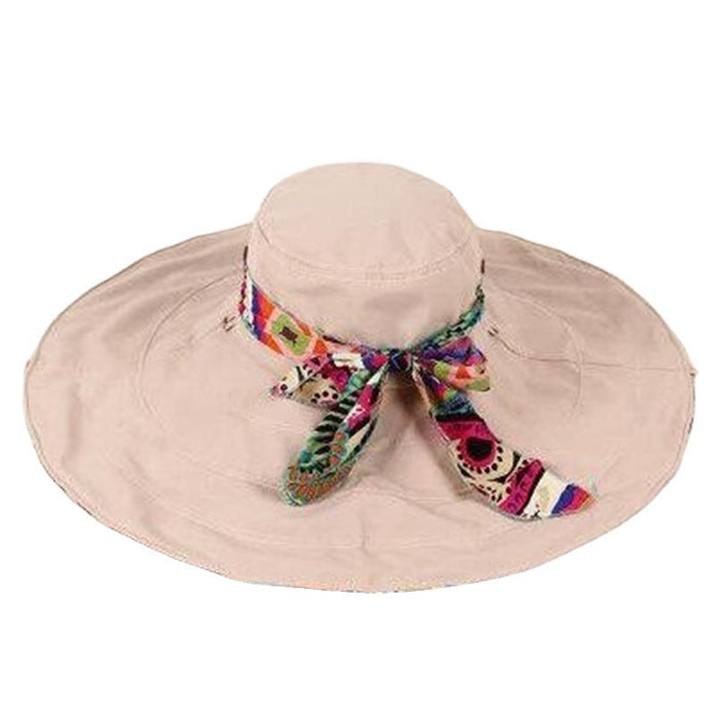 Foldable Sunshade Double-sided Versatile Seaside Vacation Sun Protection Big Brim Beach Hat