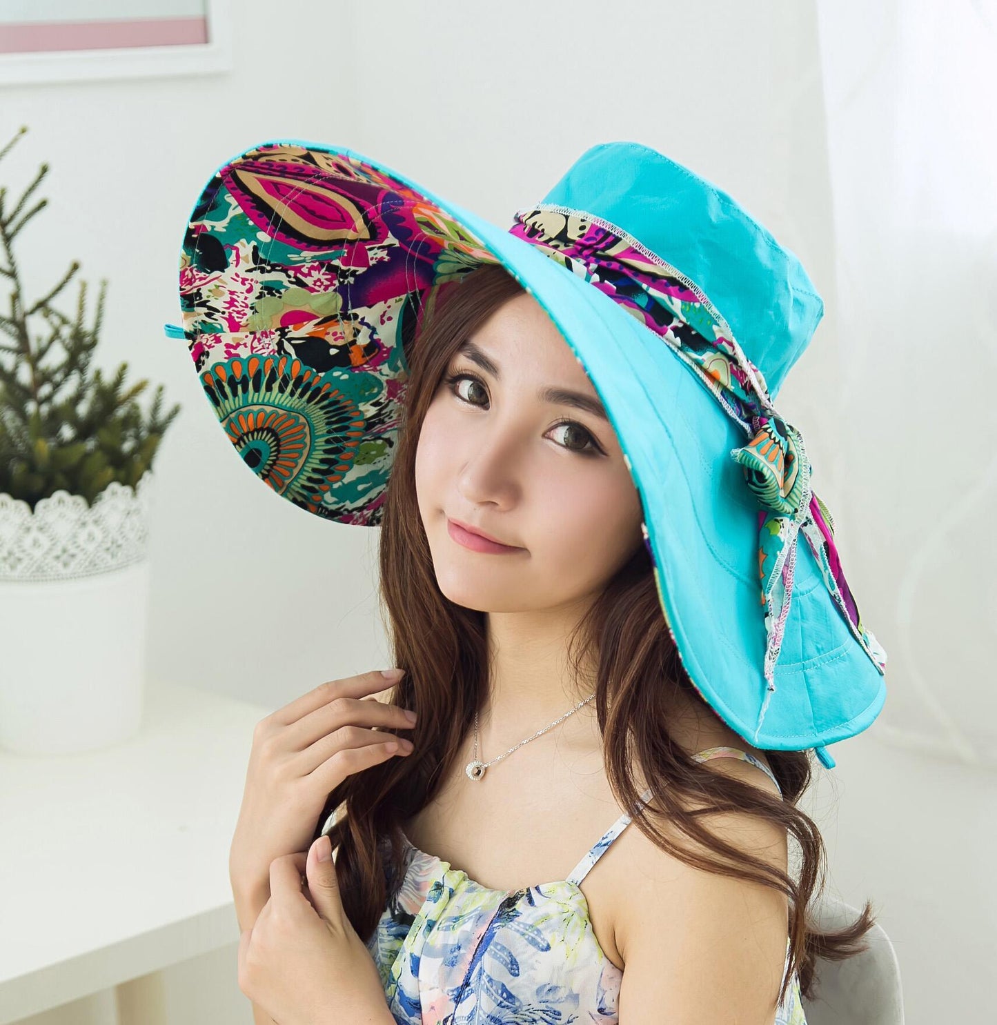 Foldable Sunshade Double-sided Versatile Seaside Vacation Sun Protection Big Brim Beach Hat