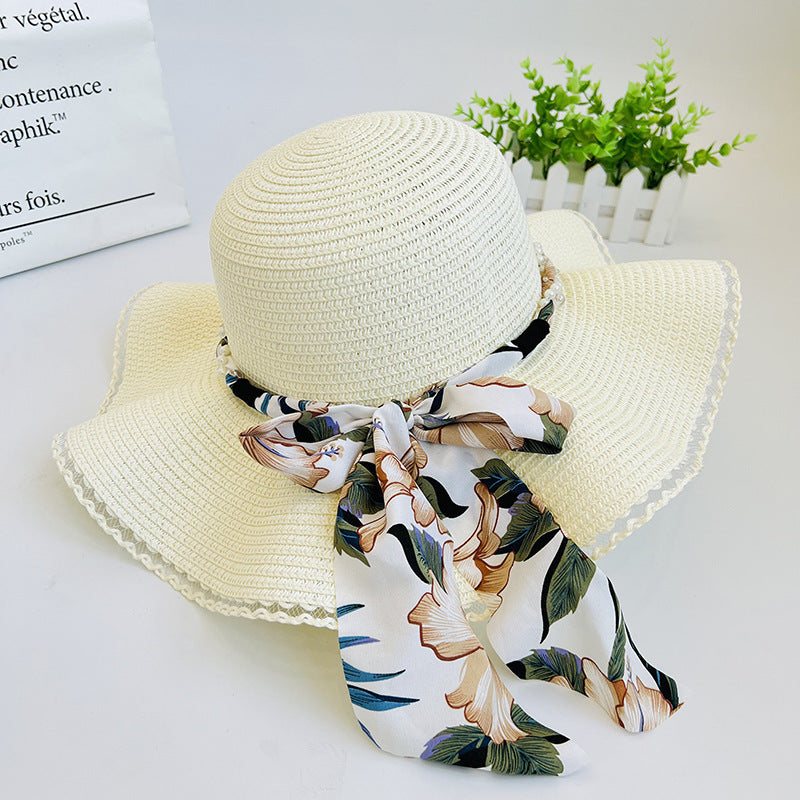 Women's Fashion Bow Beach Shade Foldable Straw Hat